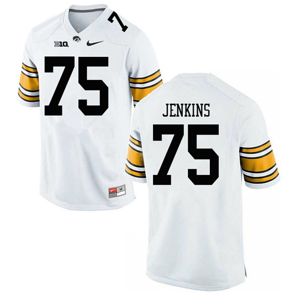 Men #75 Jeff Jenkins Iowa Hawkeyes College Football Jerseys Sale-White